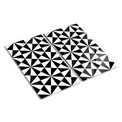 Szklana deska do krojenia Geometryczne trójkąty w czerni i bieli