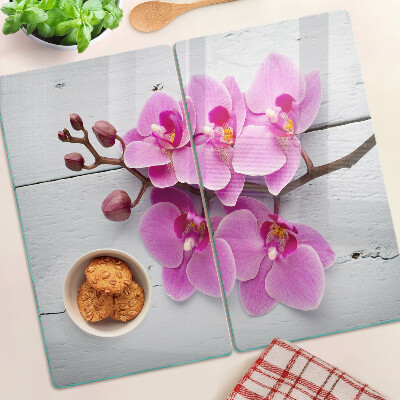 Szklana deska do krojenia Orchidee na białym tle