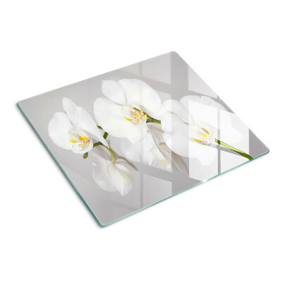 Deska kuchenna szklana Orchidee na tle lustrzanym