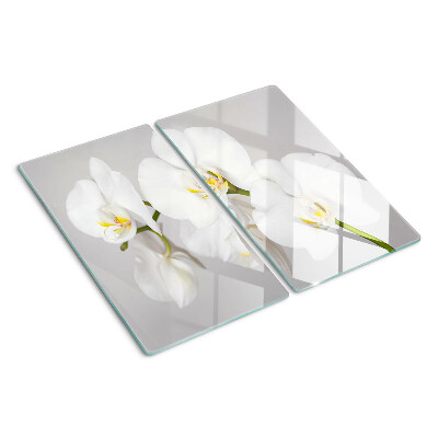 Deska kuchenna szklana Orchidee na tle lustrzanym