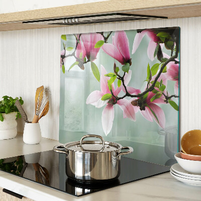 Szklana deska do krojenia Kwiaty magnolii na tle zieleni