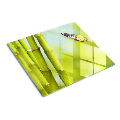 Szklana deska kuchenna Bamboo and butterfly design