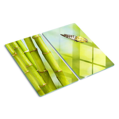 Szklana deska kuchenna Bamboo and butterfly design