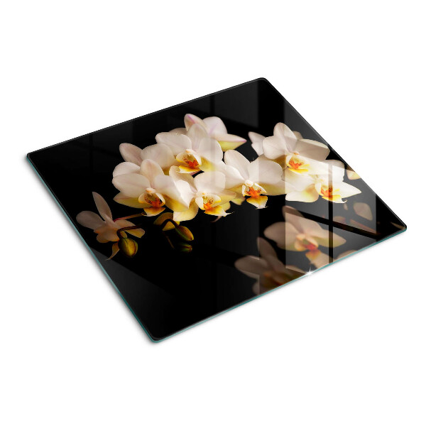 Deska kuchenna szklana Orchidee na czarnym tle