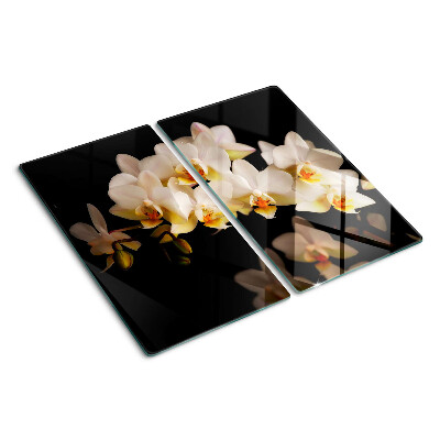 Deska kuchenna szklana Orchidee na czarnym tle
