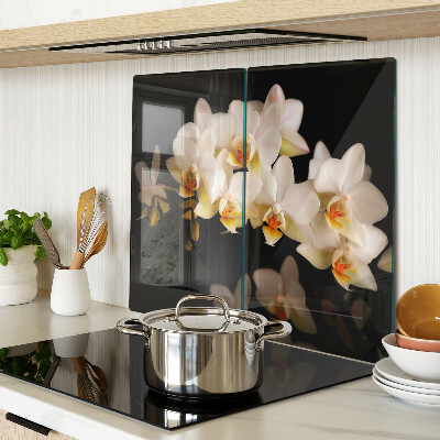 Deska kuchenna szklana Orchidee na czarnym tle