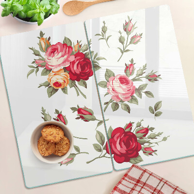 Deska kuchenna szklana Róże w stylu vintage