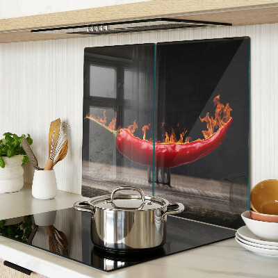 Szklana deska do krojenia Ogień i papryka chili