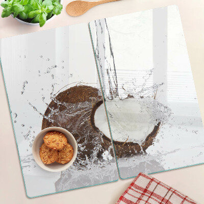 Szklana deska kuchenna Kokos z wodą i rozpryskiem