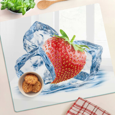 Szklana deska kuchenna Truskawka w lodzie