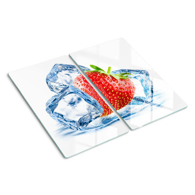 Szklana deska kuchenna Truskawka w lodzie