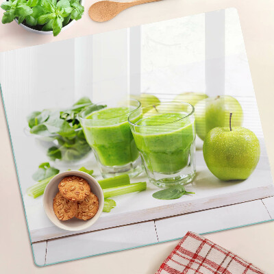 Szklana deska kuchenna Zielone smoothie i świeże składniki