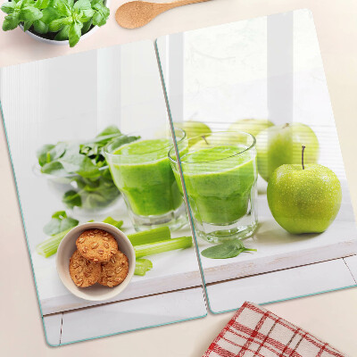 Szklana deska kuchenna Zielone smoothie i świeże składniki