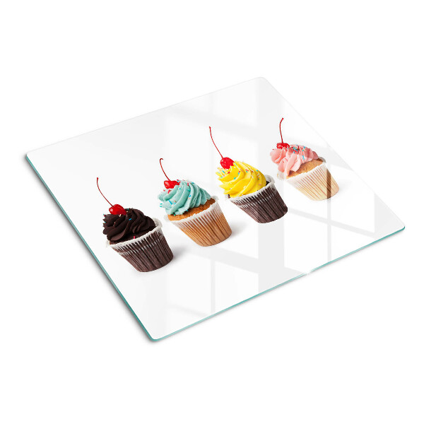Deska kuchenna szklana Cupcake z bitą śmietaną i wiśnią
