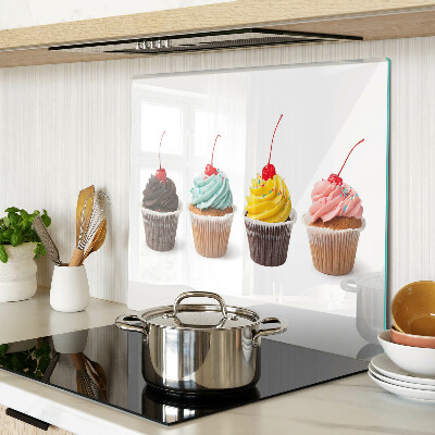 Deska kuchenna szklana Cupcake z bitą śmietaną i wiśnią