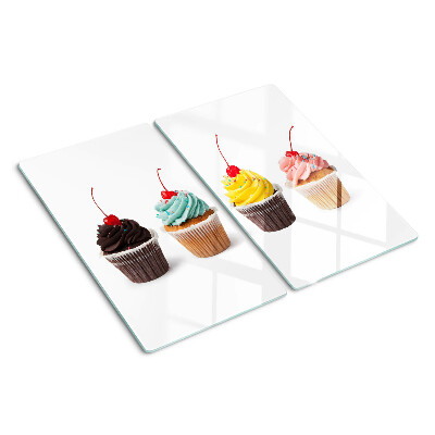 Deska kuchenna szklana Cupcake z bitą śmietaną i wiśnią