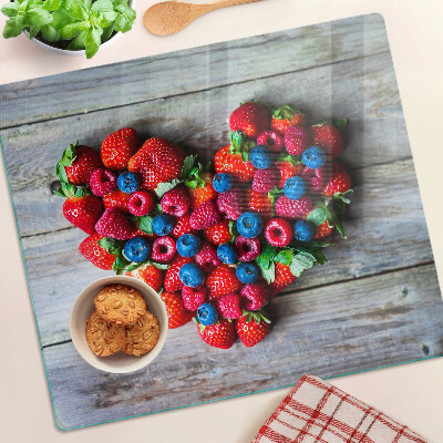 Szklana deska do krojenia Serce z owoców leśnych
