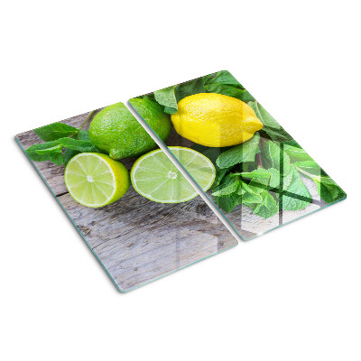 Szklana deska kuchenna Cytryny i limonki z miętą