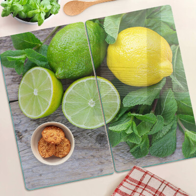 Szklana deska kuchenna Cytryny i limonki z miętą