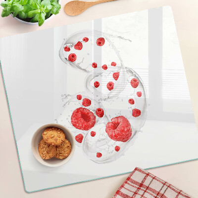 Deska kuchenna szklana Malinowe bąbelki w wodzie