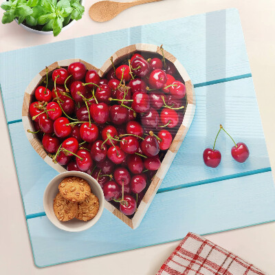 Szklana deska kuchenna Czereśnie w sercu