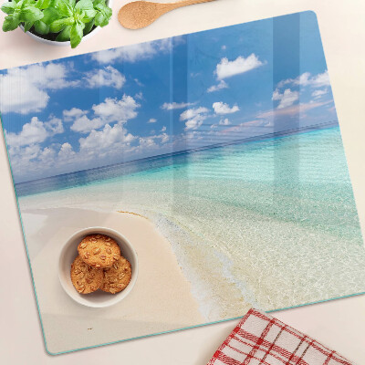 Szklana deska kuchenna Plaża z błękitnym niebem