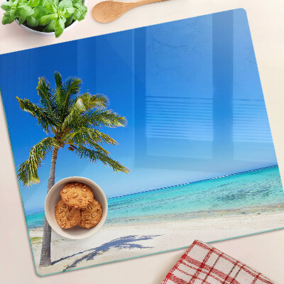 Deska kuchenna szklana Plaża z palmą