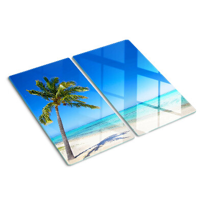 Deska kuchenna szklana Plaża z palmą