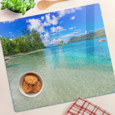 Deska kuchenna szklana Tropikalna plaża z lazurową wodą