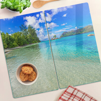 Deska kuchenna szklana Tropikalna plaża z lazurową wodą