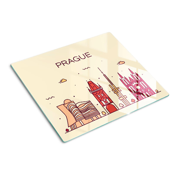 Deska kuchenna szklana Praga - widok miasta
