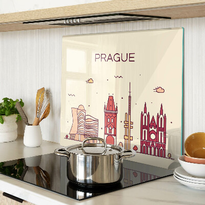 Deska kuchenna szklana Praga - widok miasta