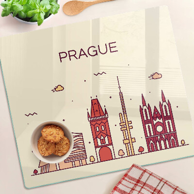 Deska kuchenna szklana Praga - widok miasta