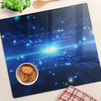 Szklana deska kuchenna Technologiczny wzór w odcieniach niebieskiego