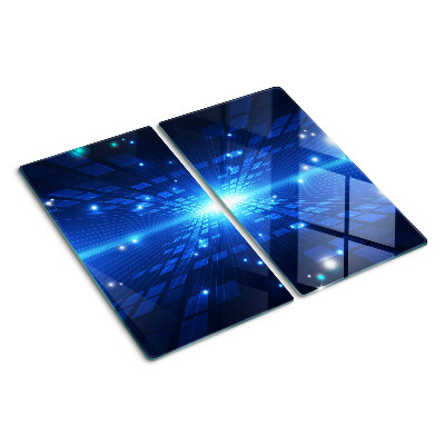 Szklana deska kuchenna Technologiczny wzór w odcieniach niebieskiego