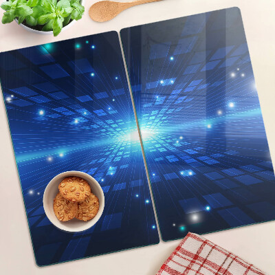 Szklana deska kuchenna Technologiczny wzór w odcieniach niebieskiego