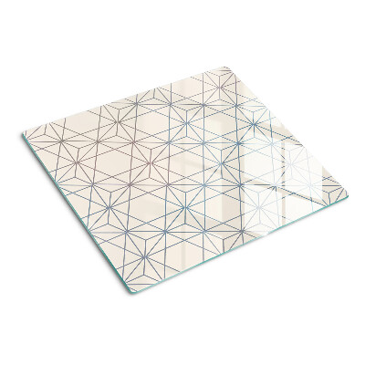 Szklana deska do krojenia Geometria z trójkątami i liniami