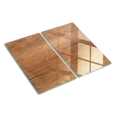 Szklana deska kuchenna Drewno z refleksją okna