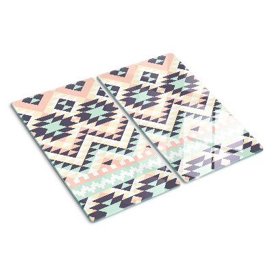 Szklana deska kuchenna Motyw geometryczny w pastelowych kolorach