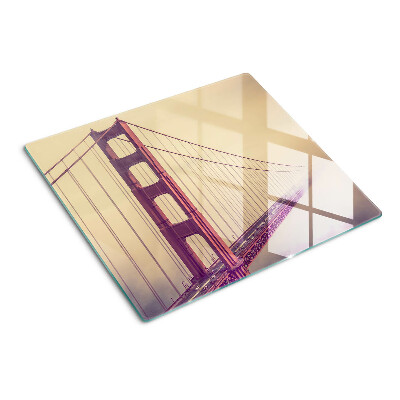 Szklana deska kuchenna Most Golden Gate w stylu vintage