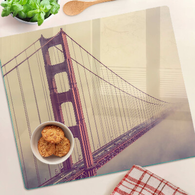 Szklana deska kuchenna Most Golden Gate w stylu vintage