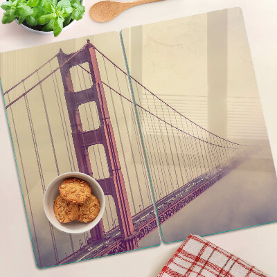 Szklana deska kuchenna Most Golden Gate w stylu vintage