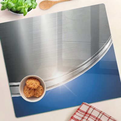 Szklana deska kuchenna Metaliczny efekt z niebieskimi akcentami