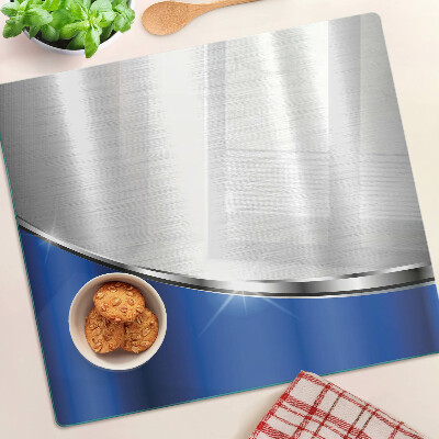 Szklana deska kuchenna Metaliczny wzór z niebieskimi akcentami