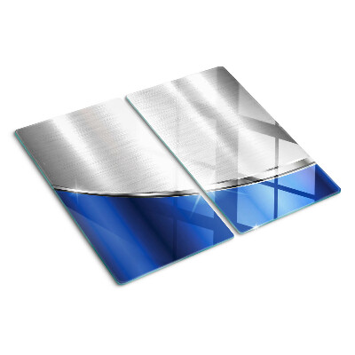 Szklana deska kuchenna Metaliczny wzór z niebieskimi akcentami