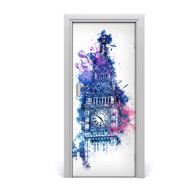 Naklejka samoprzylepna na drzwi Kolorowy Big Ben