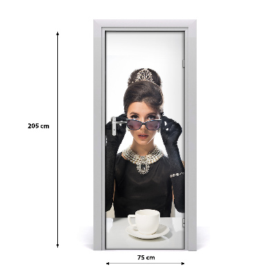 Naklejka fototapeta na drzwi Kobieta w okularach