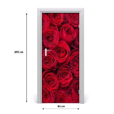 Naklejka samoprzylepna na drzwi Czerwone róża