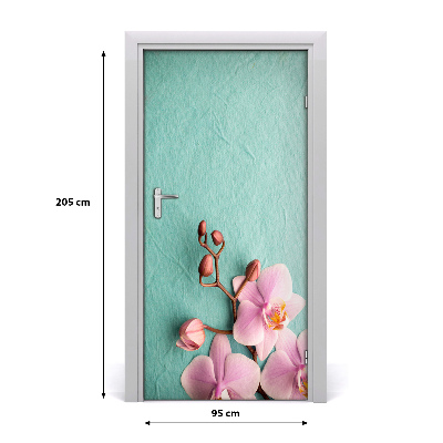 Naklejka samoprzylepna na drzwi Różowa orchidea
