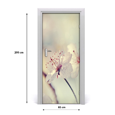 Naklejka samoprzylepna na drzwi Kwiaty wiśni